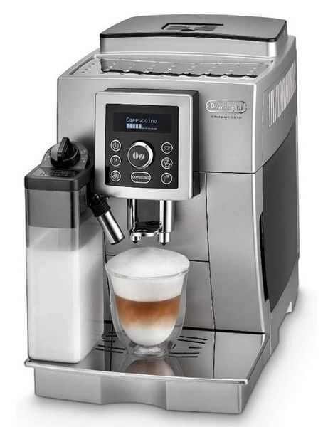 Datei:De'Longhi ECAM 23.466.S Kaffeevollautomat mit Milchsystem, Cappuccino und Espresso auf Knopfdruck.jpg